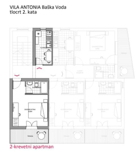 Villa Antonia Baška Voda Eksteriør bilde