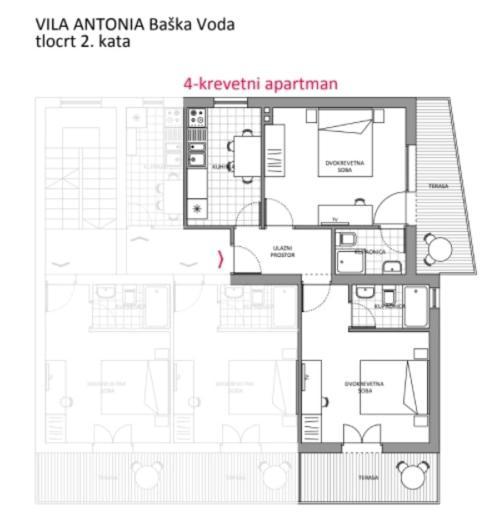 Villa Antonia Baška Voda Eksteriør bilde